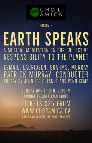 Earth Speaks, April 10th 2022 7:30pm, Oakridge Presbyterian Church